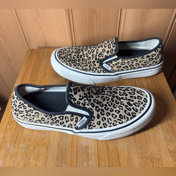 Vans Asher Deluxe Slip On Sneaker Leopard Cheetah Print Shoe Women Size 8.5 - Picture 5 of 12